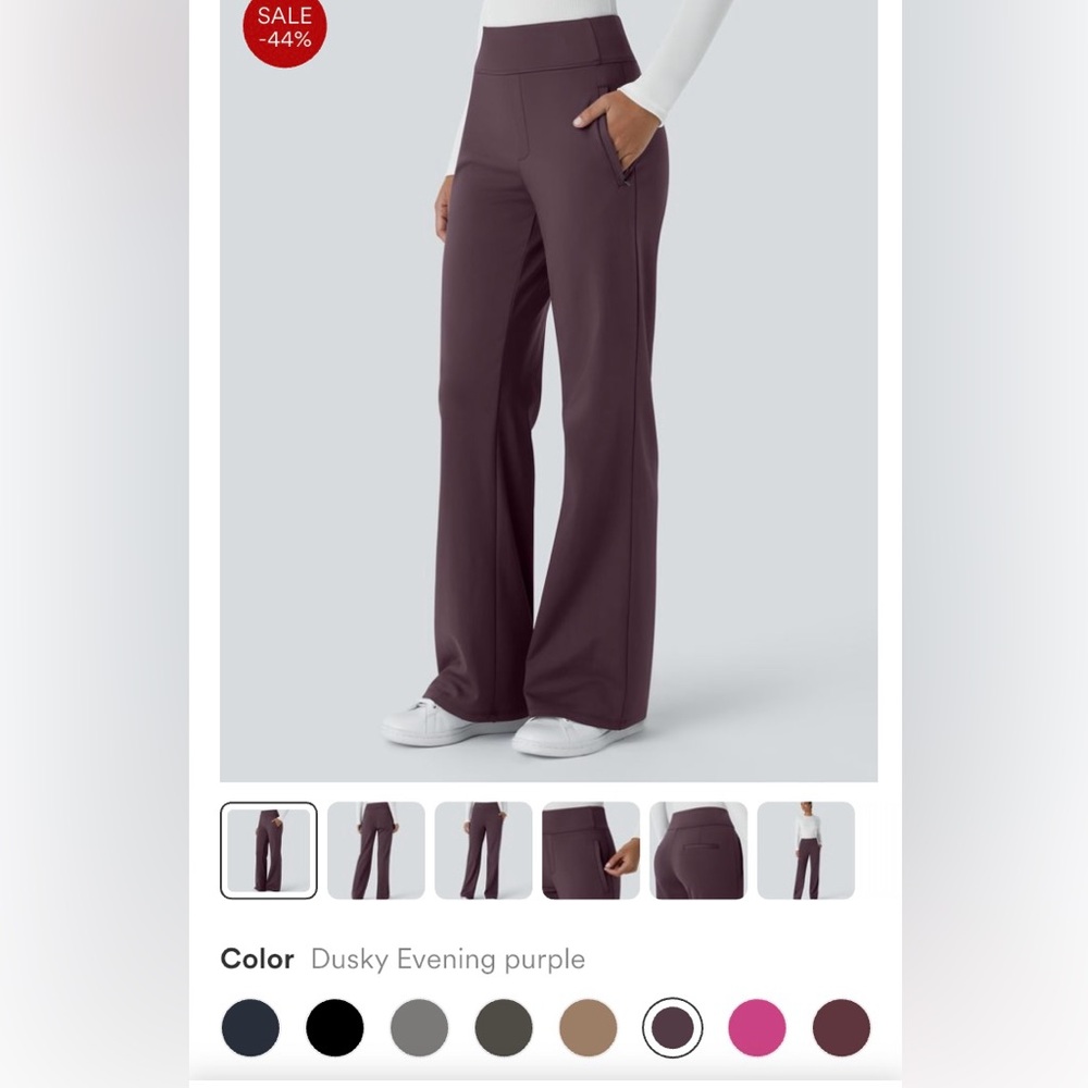 Halara Wide-Leg Women's Pants in Deep Plum XL (16)